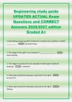 Engineering study guide&NewLine;UPDATED ACTUAL Exam&NewLine;Questions and CORRECT&NewLine;Answers 2026&sol;2027 edition&NewLine;Graded A&plus;&NewLine;1&period; Generating a large quantity of ideas for a solution to a problem is called&NewLine;&lowbar;&lowbar;&lowbar;&lowbar;&lowbar;&lowbar;&lowbar;&lowbar;&lowbar;&lowbar;&period; -B&period; Brainstorming