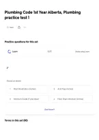 Alberta 1st Year Plumbing Code Practice Test 1 &ndash; Exam Questions and Answers Study Guide