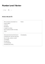 Plumber Level 1 Review Guide &ndash; Plumbing Certification Exam Practice Questions and Answers
