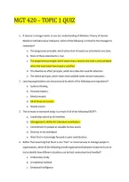 MGT 420 Topic 1 Quiz Questions and Answers &ndash; Management Study Guide