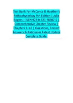 Test Bank For McCance & Huether&rsquo;s Pathophysiology 9th Edition Study Guide &vert; Julia Rogers &vert; Comprehensive Chapter Review &vert; Chapters 1&ndash;49 &vert; Latest Update 2026&vert;2027 Questions & Answers With Explained Rationales  ISBN 9780323789875 Complete Guide