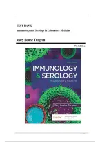 Test Bank - Immunology and Serology in Laboratory Medicine&comma; 7th Edition &lpar;Turgeon&comma; 2022&rpar;&comma; Chapter 1-27 &vert; All Chapters&NewLine;