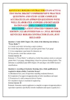 Kentucky Boiler Contractor Exam Actual &NewLine;Test Bank 2026&sol;2027 Comprehensive Practice &NewLine;Questions And Study Guide Complete &NewLine;Accurate Exam Approved Questions With &NewLine;Well Elaborated Answers And Detailed &NewLine;Rationales &lpar;100&percnt; Correct Verified &NewLine;Solutions&rpar; Latest