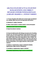 AHA PALS Exam 2025 Questions and Answers &vert; Pediatric Advanced Life Support Certification Exam Prep