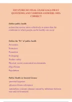 PUBH 302 Final Exam Galloway &vert; Public Health Exam Questions and Answers Study Guide