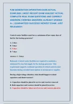 Pjm Generation  Exams &vert;&vert; Most Recent Exams 2026&vert;2027 
