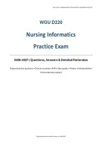 WGU D220 Nursing Informatics Practice Exam &lpar;PDF&rpar; &vert; 2026&ndash;2027 &vert; Western Governors University