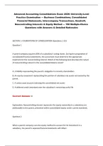 Advanced Accounting Consolidations Exam 2026&colon; University-Level&NewLine;Practice Examination &mdash; Business Combinations&comma; Consolidated&NewLine;Financial Statements&comma; Intercompany Transactions&comma; Goodwill&comma;&NewLine;Noncontrolling Interests & Equity Method &mdash; 190 Multiple-Choice&NewLine;Questio