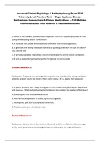 Advanced Clinical Physiology & Pathophysiology Exam 2026&colon;&NewLine;University-Level Practice Test &mdash; Organ Systems&comma; Disease&NewLine;Mechanisms&comma; Homeostasis & Clinical Applications &mdash; 190 MultipleChoice Questions with Answers & Detailed Rationales
