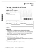 OCR A Level Biology Paper 1 2026 Question Paper &lpar;PDF&rpar;