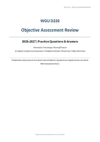 WGU D220 Objective Assessment Review &lpar;PDF&rpar; &vert; 2026&ndash;2027 &vert; Western Governors University