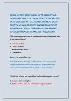 Small Vessel Machinery Operator &lpar;Svmo&rpar; &NewLine;Examination Actual Exam 2026 &vert;&vert; Most Recent &NewLine;Exam 2026&vert;2027 Actual Complete Real Exam &NewLine;Questions And Correct Answers &lpar;Verified &NewLine;Answers&rpar; Already Graded A&plus; &vert; Guaranteed &NewLine;Success&excl;&excl; Newest Exam &vert; Just Released&excl;&excl; 