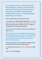 Uconn Nursing 1131 Exam 1 Review  Study Guide&comma; &NewLine;Practice Questions&comma; Test Prep & Actual Exam 2026 &vert;&vert; &NewLine;Most Recent Exam 2026&vert;2027 Actual Complete Real &NewLine;Exam Questions And Correct Answers &lpar;Verified &NewLine;Answers&rpar; Already Graded A&plus; &vert; Guaranteed Success&excl;&excl; &NewLine;New