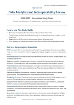 WGU D220 Data Analytics & Interoperability Review&colon; Nursing Informatics Study Guide &lpar;PDF&rpar; &vert; 2026&ndash;2027 &vert; Western Governors University