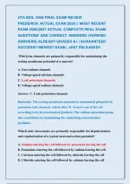 Uta Biol 2458 Final Exam Review  &NewLine;Frederick Actual Exam 2026 &vert;&vert; Most Recent &NewLine;Exam 2026&vert;2027 Actual Complete Real Exam &NewLine;Questions And Correct Answers &lpar;Verified &NewLine;Answers&rpar; Already Graded A&plus; &vert; Guaranteed &NewLine;Success&excl;&excl; Newest Exam &vert; Just Released&excl;&excl;