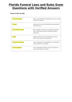 Florida Funeral Laws and Rules Exam &nbsp;Questions with Verified Answers&NewLine;