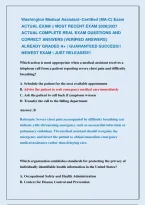 Washington Medical Assistant&ndash;Certified &lpar;Ma-C&rpar; Exam &NewLine;Actual Exam &vert;&vert; Most Recent Exam 2026&vert;2027 &NewLine;Actual Complete Real Exam Questions And &NewLine;Correct Answers &lpar;Verified Answers&rpar; &NewLine;Already Graded A&plus; &vert; Guaranteed Success&excl;&excl; &NewLine;Newest Exam &vert; Just Released&excl;&excl;