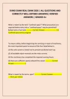 Svmo Exam Real Exam 2026 &vert; All Questions And Correctly Well-Defined Answers&vert; Verified Answers &vert; Graded A&plus;