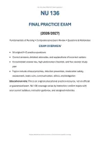 NU 136 Fundamentals of Nursing Final Practice Exam&colon; Exam Review&comma; Key Concepts & Practice Questions &lpar;PDF&rpar; &vert; 2026&ndash;2027 &vert; Galen College of Nursing