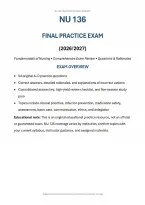 NU 136 Fundamentals of Nursing Final Practice Exam&colon; Exam Review&comma; Key Concepts & Practice Questions &lpar;PDF&rpar; &vert; 2026&ndash;2027 &vert; Galen College of Nursing