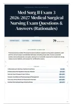 Med Surg II Exam 3 2026&sol;2027 Medical Surgical Nursing Exam Questions & Answers &lpar;Rationales&rpar;