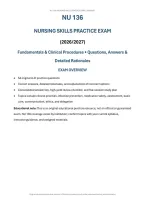 NU 136 Fundamentals of Nursing Skills Practice Exam&colon; Clinical Procedures&comma; Questions & Exam Review &lpar;PDF&rpar; &vert; 2026&ndash;2027 &vert; Galen College of Nursing
