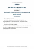 NU 136 Fundamentals of Nursing Skills Practice Exam&colon; Clinical Procedures&comma; Questions & Exam Review &lpar;PDF&rpar; &vert; 2026&ndash;2027 &vert; Galen College of Nursing
