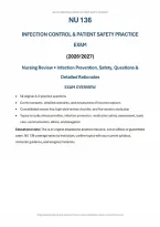 NU 136 Fundamentals of Nursing Infection Control & Patient Safety Practice Exam&colon; Questions&comma; Answers & Nursing Review &lpar;PDF&rpar; &vert; 2026&ndash;2027 &vert; Galen College of Nursing