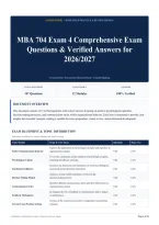 MBA 704 Exam 4 Comprehensive Exam Questions & Verified Answers for 2026&sol;2027