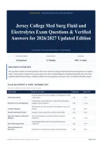 Jersey College Med Surg Fluid and Electrolytes Exam Questions & Verified Answers for 2026&sol;2027 Updated Edition
