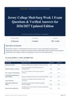 Jersey College Med-Surg Week 1 Exam Questions & Verified Answers for 2026&sol;2027 Updated Edition