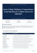 Jersey College MedSurg 1 Comprehensive Exam Questions & Verified Answers for 2026&sol;2027