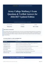 Jersey College MedSurg 1 Exam Questions & Verified Answers for 2026&sol;2027 Updated Edition