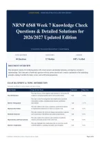 NRNP 6568 Week 7 Knowledge Check Questions & Detailed Solutions for 2026&sol;2027 Updated Edition