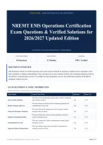 NREMT EMS Operations Certification Exam Questions & Verified Solutions for 2026&sol;2027 Updated Edition