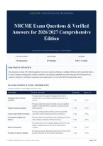 NRCME Exam Questions & Verified Answers for 2026&sol;2027 Comprehensive Edition