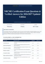 NRCME Certification Exam Questions & Verified Answers for 2026&sol;2027 Updated Edition