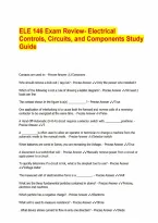 ELE 146 Exam Review- Electrical Controls&comma; Circuits&comma; and Components Study Guide&period;pdf&NewLine;&NewLine;
