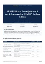 NR605 Midterm Exam Questions & Verified Answers for 2026&sol;2027 Updated Edition