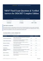 NR547 Final Exam Questions & Verified Answers for 2026&sol;2027 Complete Edition
