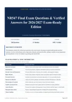 NR547 Final Exam Questions & Verified Answers for 2026&sol;2027 Exam-Ready Edition
