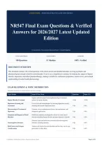 NR547 Final Exam Questions & Verified Answers for 2026&sol;2027 Latest Updated Edition