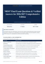 NR547 Final Exam Questions & Verified Answers for 2026&sol;2027 Comprehensive Edition