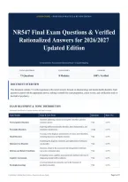 NR547 Final Exam Questions & Verified Rationalized Answers for 2026&sol;2027 Updated Edition