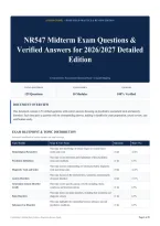 NR547 Midterm Exam Questions & Verified Answers for 2026&sol;2027 Detailed Edition