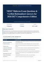 NR547 Midterm Exam Questions & Verified Rationalized Answers for 2026&sol;2027 Comprehensive Edition