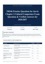 NR546 Practice Questions for Jarvis Chapter 2 Cultural Competence Exam Questions & Verified Answers for 2026&sol;2027