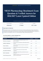 NR341 Pharmacology Benchmark Exam Questions & Verified Answers for 2026&sol;2027 Latest Updated Edition