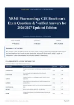 NR341 Pharmacology CJE Benchmark Exam Questions & Verified Answers for 2026&sol;2027 Updated Edition