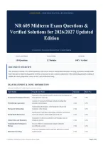 NR 605 Midterm Exam Questions & Verified Solutions for 2026&sol;2027 Updated Edition